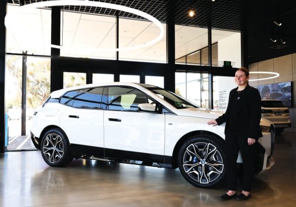 LUXURY... Shepparton BMW sales consultant genius, Molly Bohm, pictured in the brand new showroom. Photo: Kelly Carmody