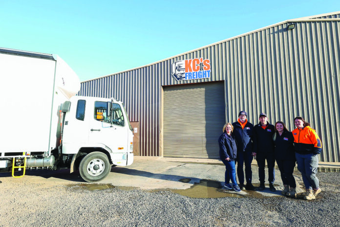 STRONG FAMILY BUSINESS... With an entrenched work ethic, KC’s Freight is highly responsive to customer needs. Pictured from left, owners Cheri and Mal Terlich, general manger Justin Terlich, operations manager Juvena Terlich and truck driver Rachelle Terlich. Photo: Kelly Carmody