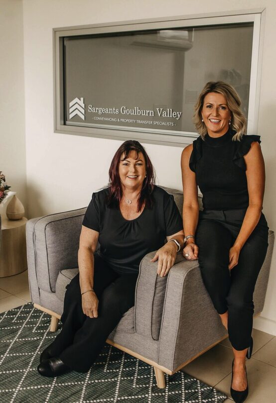 PROFESSIONAL SERVICE… Sargeants Goulburn Valley is one of the largest conveyancing networks in Victoria. Pictured from left, conveyancer Kelly Simsen and business owner and conveyancer Rebecca Finnigan. Photo: Supplied.